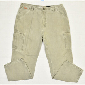 Jeep Men Utility Cargo Pants Straight Cotton Brown Size 38x32 Du Pont Teflon